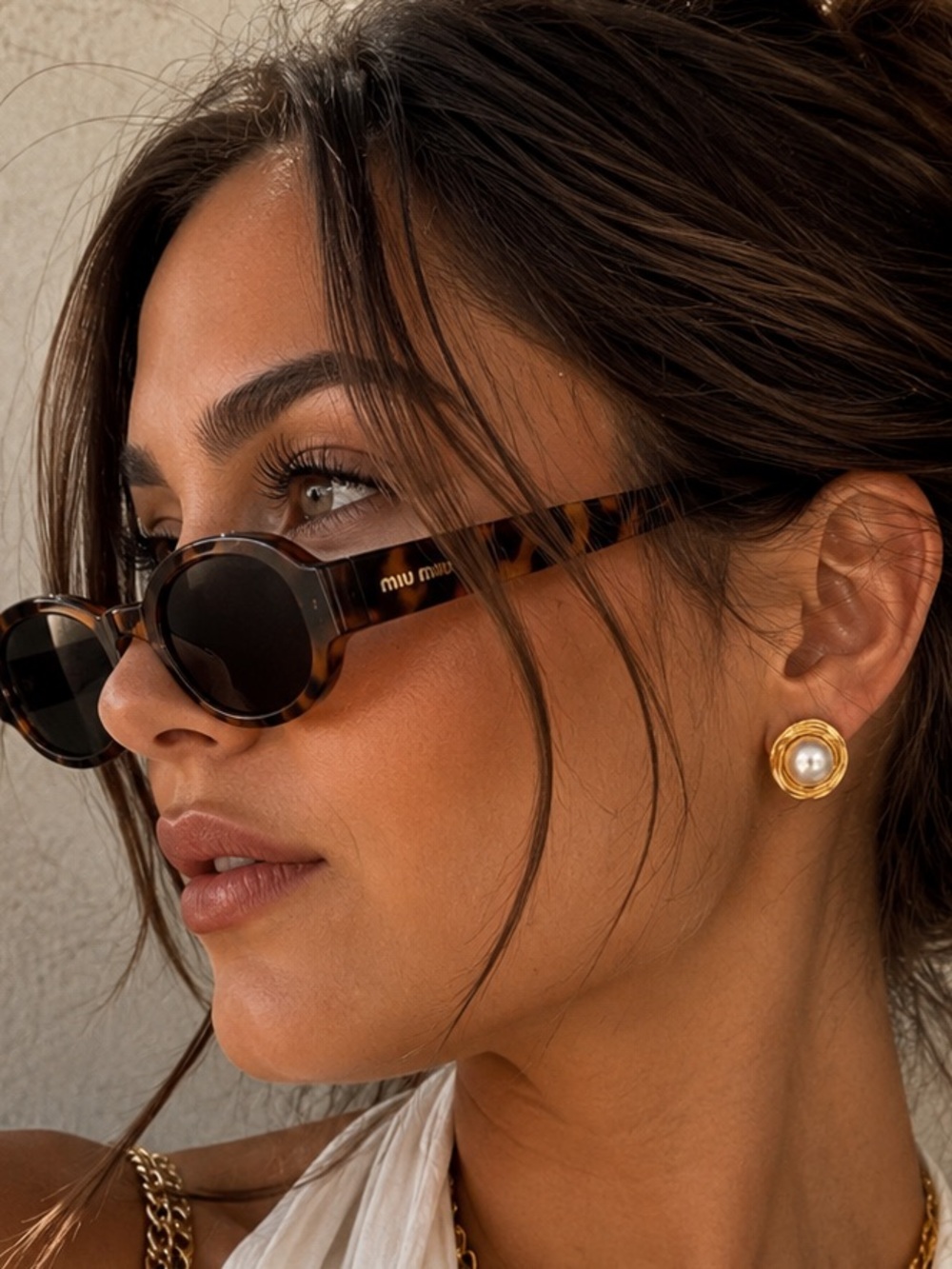 New mayamar gold plated  and pearl stud earrings - Picture 3 of 4